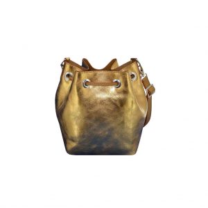 Ledertasche Unikat von ninok - Bucket Bag metallic mini