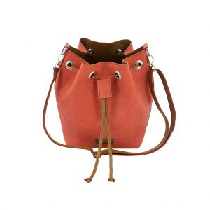 Taschen Unikat Ledertasche Bucket bag orange handmade