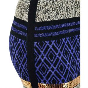 Nevada Love Kleid enges Minikleid mit Glitzer und pailletten schwarz lila beige.