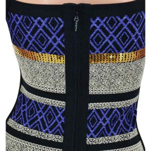 Nevada Love for Troika Dress Etui Kleid schwarz lila Muster mit Glitzer und Pailletten für Fest und Party.