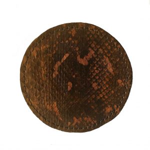 Schlangeleder Untersetzer brauntöne ohne Logo, uni, rund.