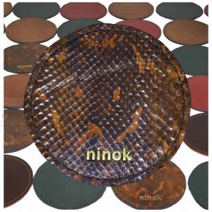 Schlangeleder Untersetzer Set braun handgefertigt 4er Set.