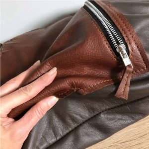 Leder Rucksack braun handgefertigt. Lederbeutel mit Zug, Außen und Innenfach. Minimalistischer Rucksack aus Leder. Unisex für Alle und alles.