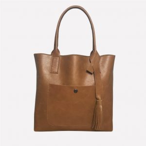 Henkeltasche erdnuss brau aus Echtleder. Shopper und Business Tasche. Mittelgroß, handgefertigt, individuell.