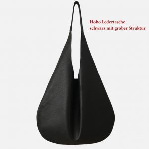 Hobo Ledertasche schwarz mit grober Struktur. Tasche für jeden Tag. Schwarze Schultertasche aus Echtleder mit Henkel. Handgefertigte Hobo Bag, minimalistische Tasche A4 für Damen.