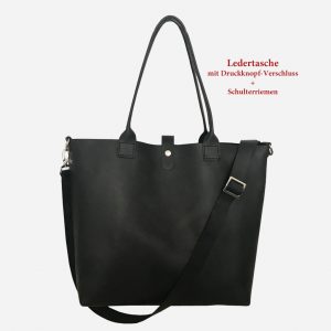 Ledertasche schwarz Henkeltasche, Schultertasche, Umhängetasche crossbody. Handgefertigte Ledertasche. für Damen und Herren. Grosse Tasche Shopper.