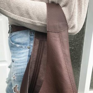 Damen Hobo bag leder braun matt. Grosse Schultertasche aus Büffelleder. Henkeltasche. Handgefertigte Ledertasche.