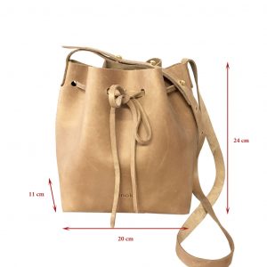 Damen Umhängetasche beige Ledertasche nature. Bucket Bag crossbody bag vintage. Helle Damentasche, mittelgroß, handgefertigt.