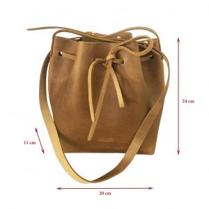 Ledertasche braun curry. Milltelgroße Bucket Bag Crossbody bag und Schultertasche. Umhängetasche für Damen handgefertigt.