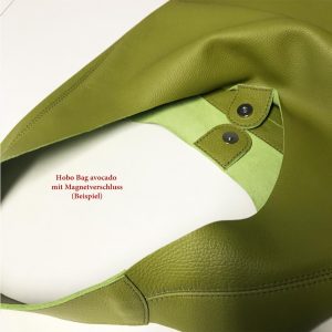 Ledertasche Shopper Hobo Bag grün Avocado-grüne Hobo Bag. Große Damentasche minimalistisch, handgemacht.