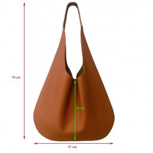 Hobo Bag cognac braun matt genarbtes Leder. Damen Schultertasche mit Henkel. Handgefertigte Ledertasche für Damen. Tasche für jeden Tag.