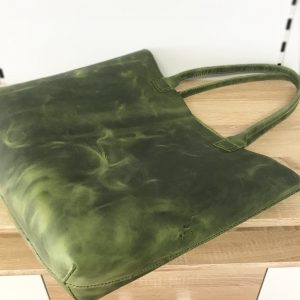 Ledertasche grün grosser Shopper, Tasche für jeden Tag, Henkeltasche Vintage grün. Schultertasche mit Innenfach mit Reißverschluss. Handgeferigte Tasche nach Wunsch.