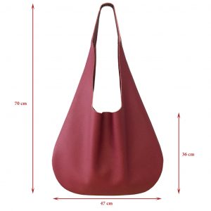 Schultertasche für Damen weinrot bordeaux rot, große Hobo Bag Beuteltasche.