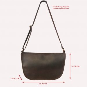 Braune Ledertasche crossbody und Schultertasche, verstellbarer Riemen. Handgefertigte Umhängetasche aus robustem, dicken Leder. Minimalistische Tasche für jeden Tag.
