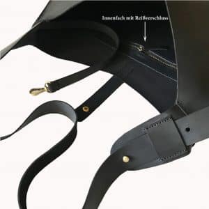 Große Umhängetasche schwarz, cognac oder Wunschfarbe aus dickem Leder handgefertigt. Damentasche mit verstellbarem Riemen, Schlüsselband und Innenfach. Hobo bag Schultertasche und crossbody Ledertasche mit Druckknopfverschluss. Handgenähte Hobo Bag minimalistisch. Tasche für jeden Tag.