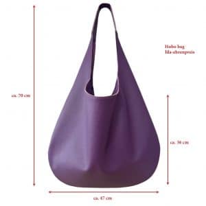 Schultertasche lila flieder Leder Hobo Bag violett. Hell und dunkel. Große Ledertasche mit Henkel und Innenfach. Mit Verschluss deiner Wahl: ohne, Magnet oder Reißverschluss. Handgefertigt in Deutschland.