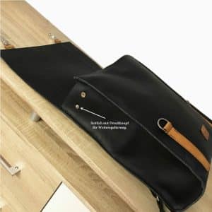 Lederrucksack schwarz für Damen und Herren, groß, praktisch im Alltag, Business, Reisen, Uni. Hangefertigter Rucksack aus robustem Büffel Echtleder.